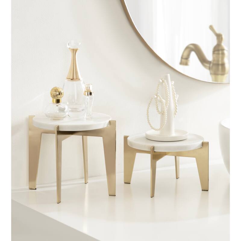 Kate and Laurel Icelyn Round Plant Stand Set