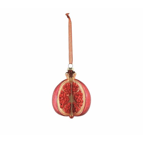 Shop 3 75 Glittered Artificial Sliced Pomegranate Fruit Glass