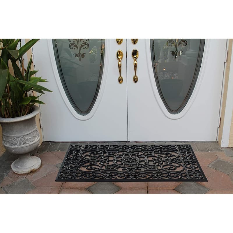 A1HC Natural Coir and Rubber Modern Indoor/Outdoor Grill Doormat
