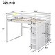 preview thumbnail 3 of 7, Full Loft Bed with Wardrobe, Shelves, and LED Light - White