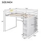 preview thumbnail 3 of 7, Wood Full Size Loft Bed with Built-in Wardrobe, 4-Layer Storage Shelves, and LED Light - White