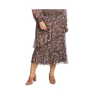 1.STATE Women's Trendy Plus Size Tiered Skirt Brown Size 1X - Bed Bath ...