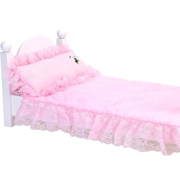 slide 2 of 4, Sophia's - 18" Doll - Eyelet Bedding set - Light Pink