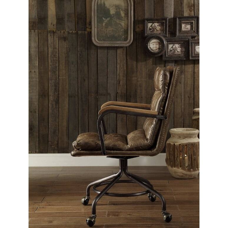 Vintage Whiskey Top Grain Leather Office Chair