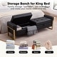 preview thumbnail 49 of 79, 66" Storage Bench King Size End of Bed with Double Lids and Gold Legs