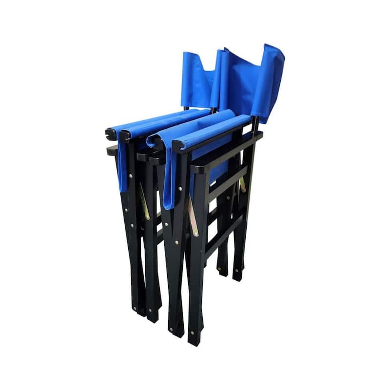 Black Canvas Director's Chair with Foldable Design