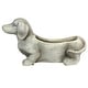 preview thumbnail 2 of 8, Zeckos Grey Stone Finish Dachshund Dog Indoor Outdoor Planter - 11.25 X 20 X 6 inches