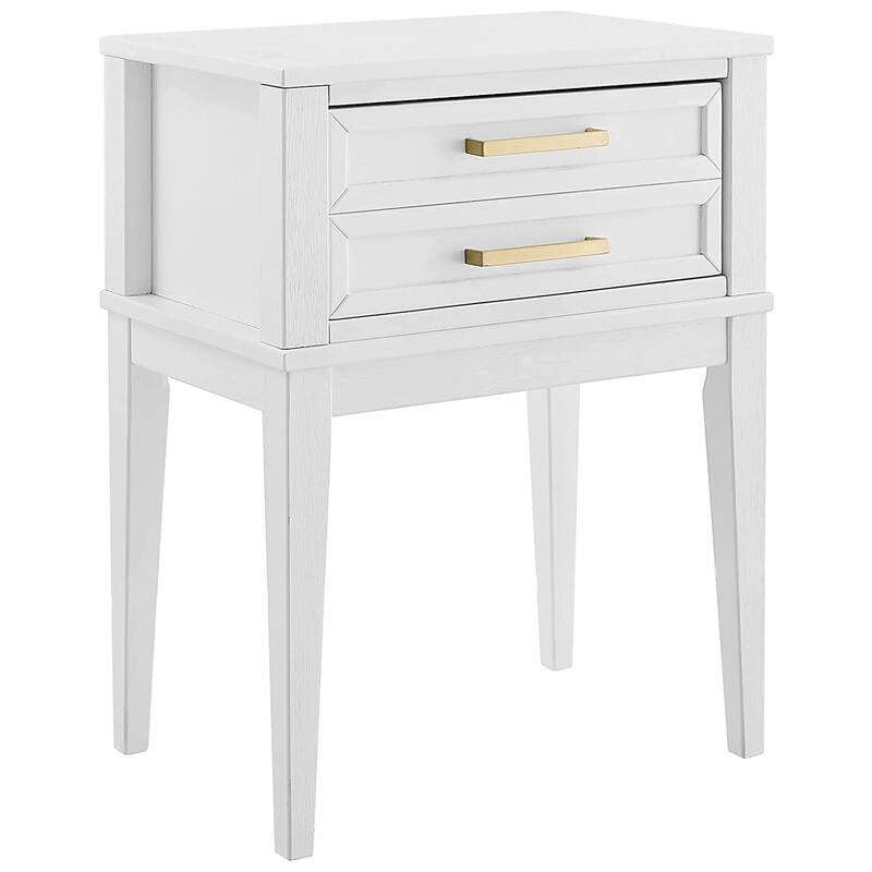 MUSEHOMEINC Mid Century Modern 2 Drawer Solid Wood Nightstand End Table, White - 21