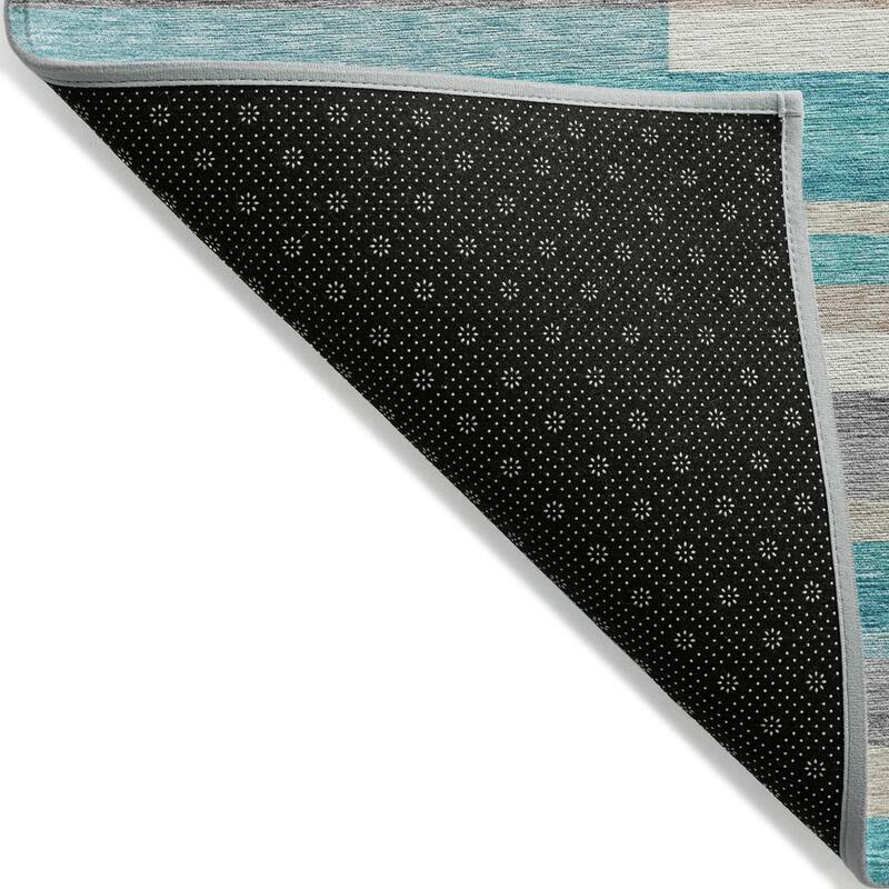Machine Washable Indoor/ Outdoor Chantille Contempory Stripes Rug