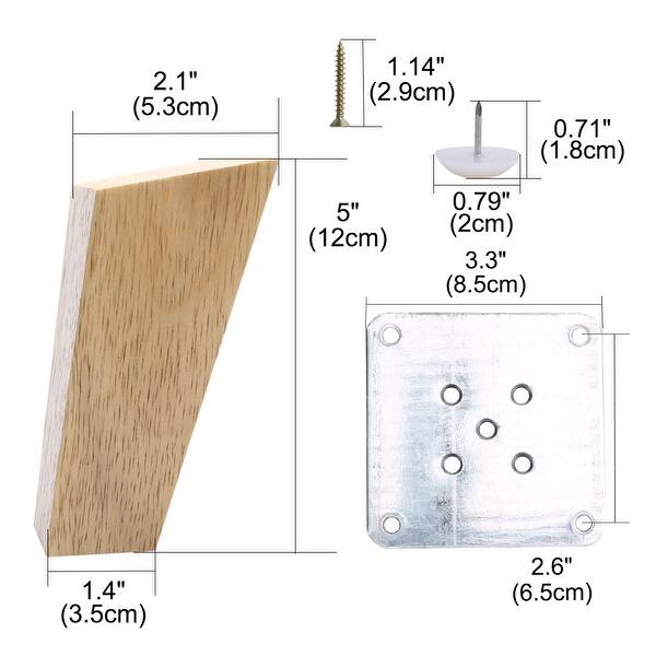 Shop 5 Inch Wood Furniture Legs Tapered Sofa Legs Replacement Feet For Cabinet Dresser Furniture Legs Restoration Set Of 2 On Sale Overstock 28765292