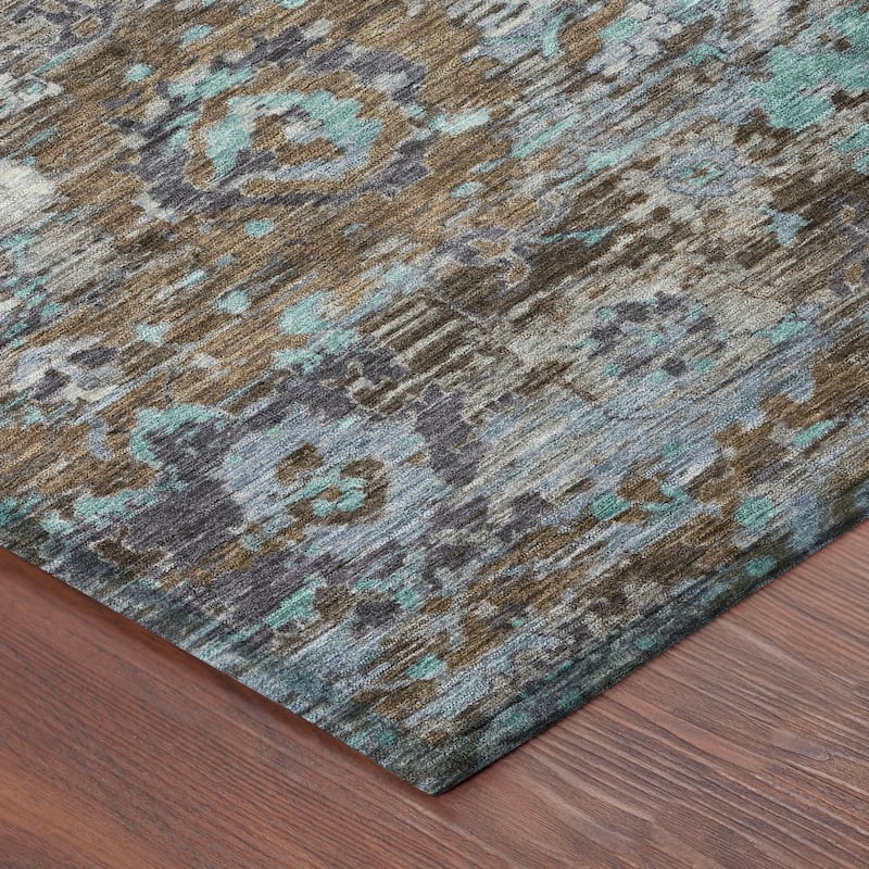 Machine Washable Indoor/ Outdoor Vintage Traditional Chantille Rug