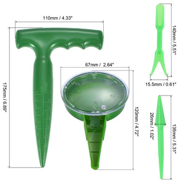 Sowing Dispenser Set, Hand Dibber & Weeder Tool Sowing Dispenser, 4pcs - Green