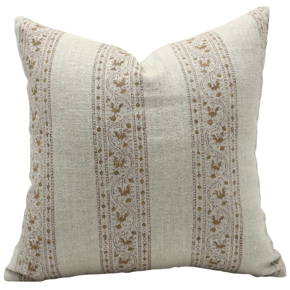 Fabdivine Linen Bohemian Hand Block Print Heavy Linen Throw Pillow Cover