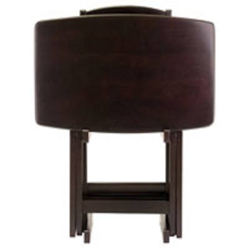 Set of 5 Dark Brown Folding Snack Table 25.50"