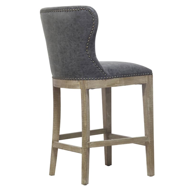 NPD Furniture Dorsey Brown and Grey Nubuck Counter Stool