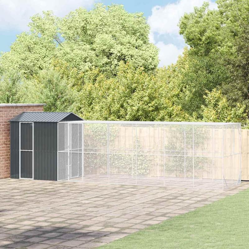 vidaXL Bird Cage Anthracite Galvanized steel - 824 x 208 x 247 cm