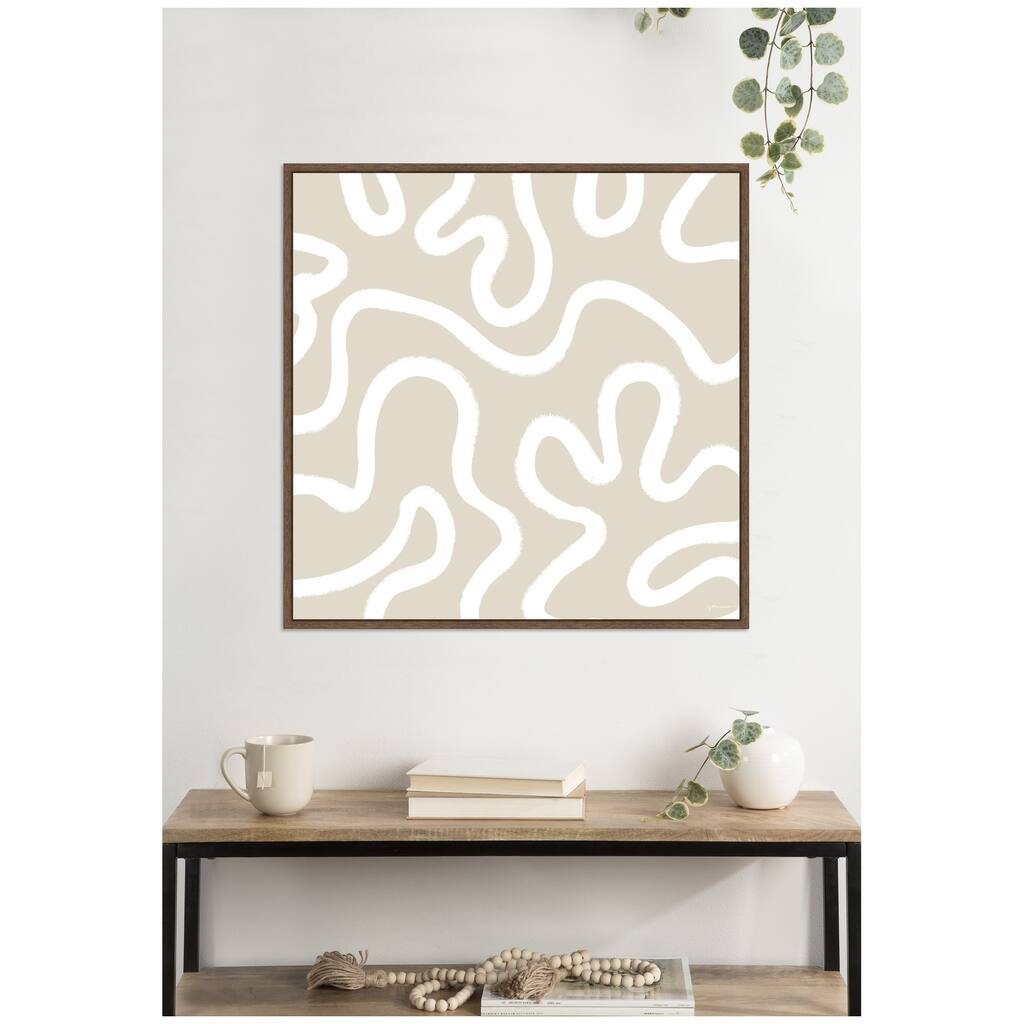 Kate and Laurel Organic Figures by Gabrielly Guedes Framed Canvas Wall Art Print