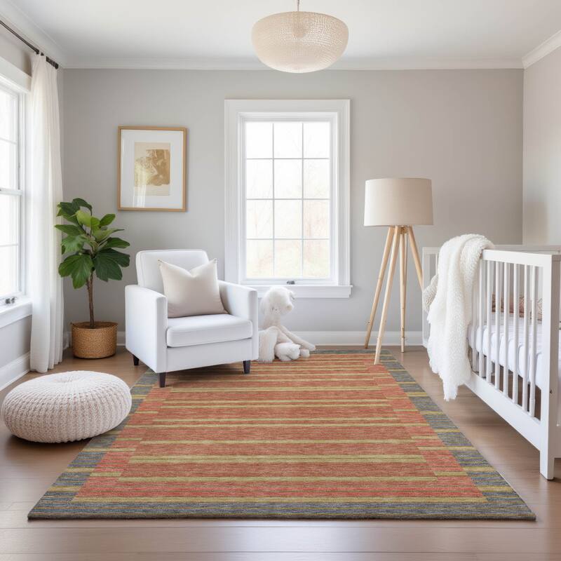 Premium Washable Super Soft Border Geo Mayfield Rug