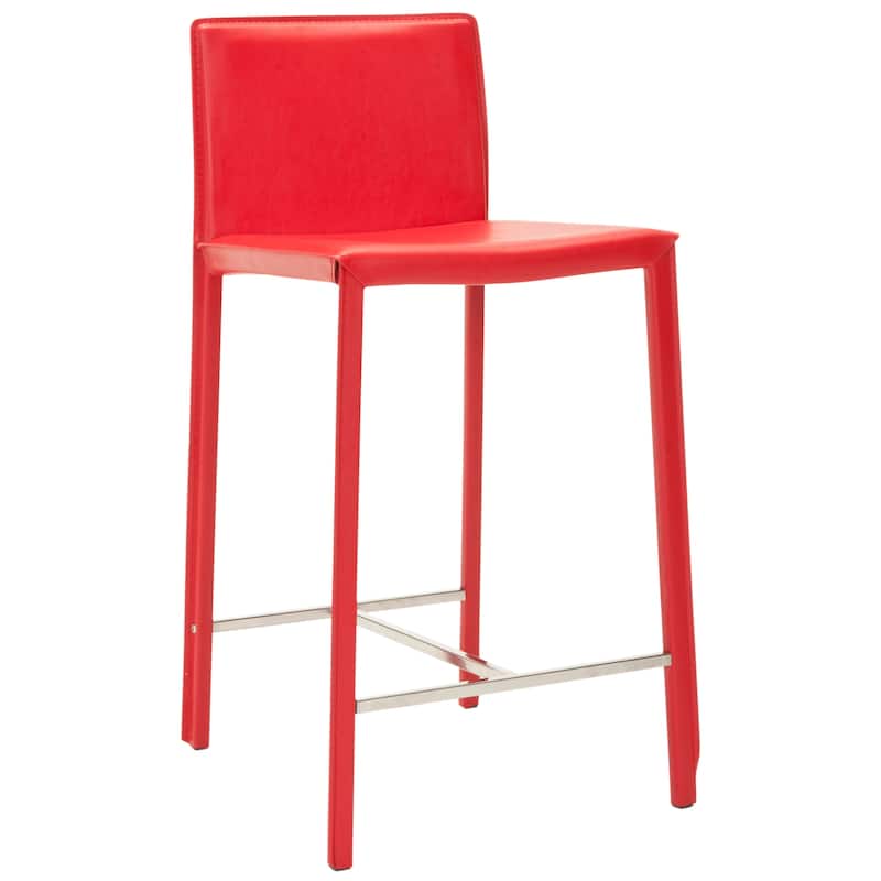 SAFAVIEH Jeraldine Mid-Century 26-inch Ave White Counter Stool (Set of 2) - 18.3" x 19.7" x 35.4" - 18Wx20Dx35H