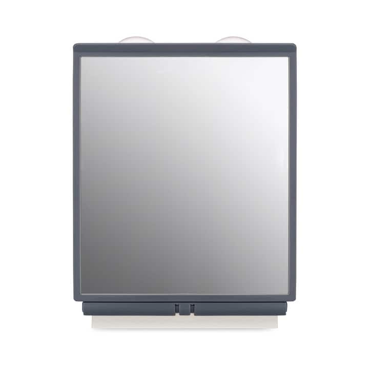 "ToiletTree Products Travel/Dorm Fogless Shower Shaving Bathroom Mirror with Squeegee Travel Makeup, and Grooming - Gray - 4.72 x 1.18 x 5.51 - gray