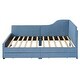 preview thumbnail 14 of 28, Twin Stripe L-shaped Semi-enclosed Daybed wStorage Drawers, Corduroy Upholstered Daybed, Wood Slat Support, No Spring Box Need