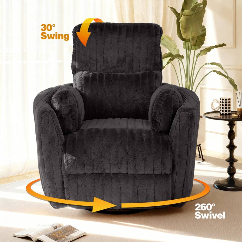 Rossetta Swivel Rocking Glider Power Recliner Chair with 24" Wide Seat & Type-C & USB Ports