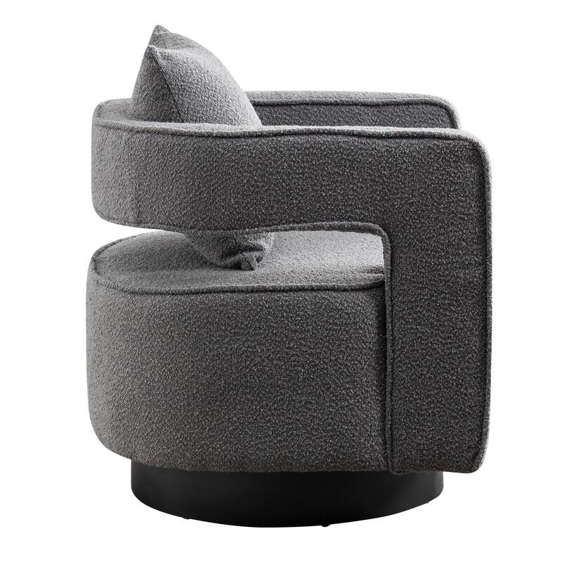 Accent Open Back Chair Modern Comfy Sofa Chair With Base, Club Chair Leisure Arm Chair For Lounge