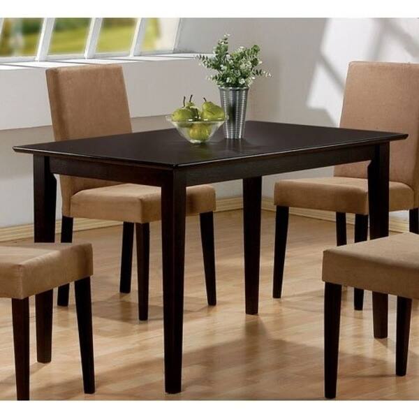 Shop Casual Rectangular Dining Table In Dark Brown Cappuccino Wood