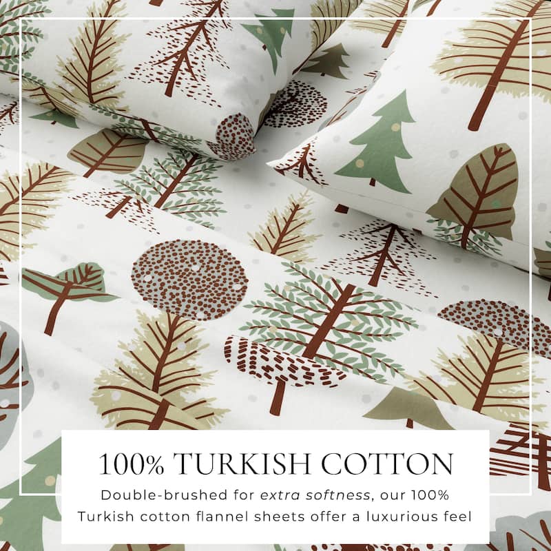 Linery & Co. Winter Turkish Cotton Double-Brushed Flannel Bed Sheet Set