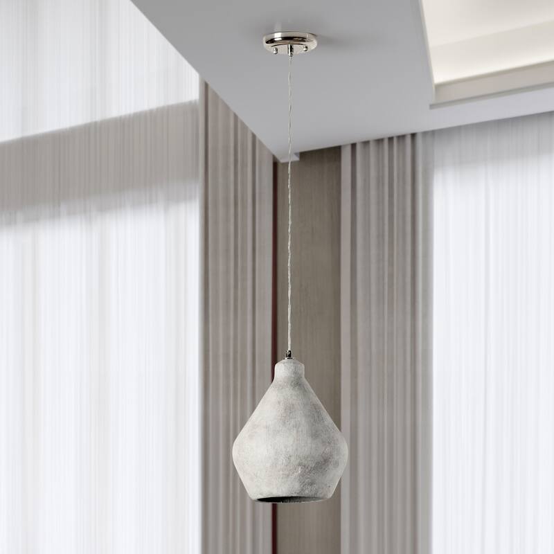 Jerry 1-Light Gray Concrete Pendant by Kosas Home - Light Grey
