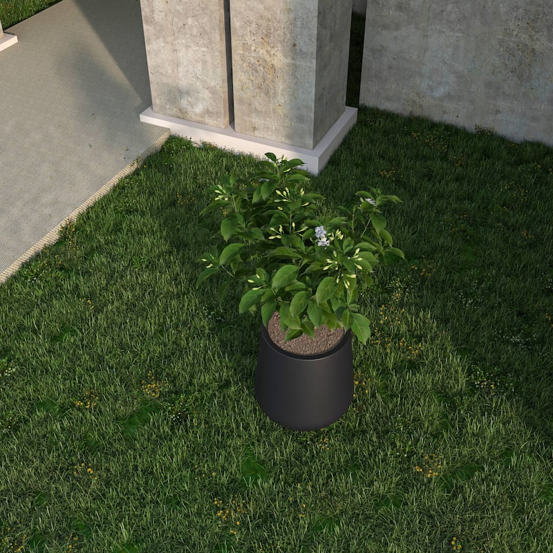 Orchid Round Decorative Fiberstone and MGO Clay Planter Pot With Drainage for Indoor Outdoor Home Office Yard Patio Porch Decor