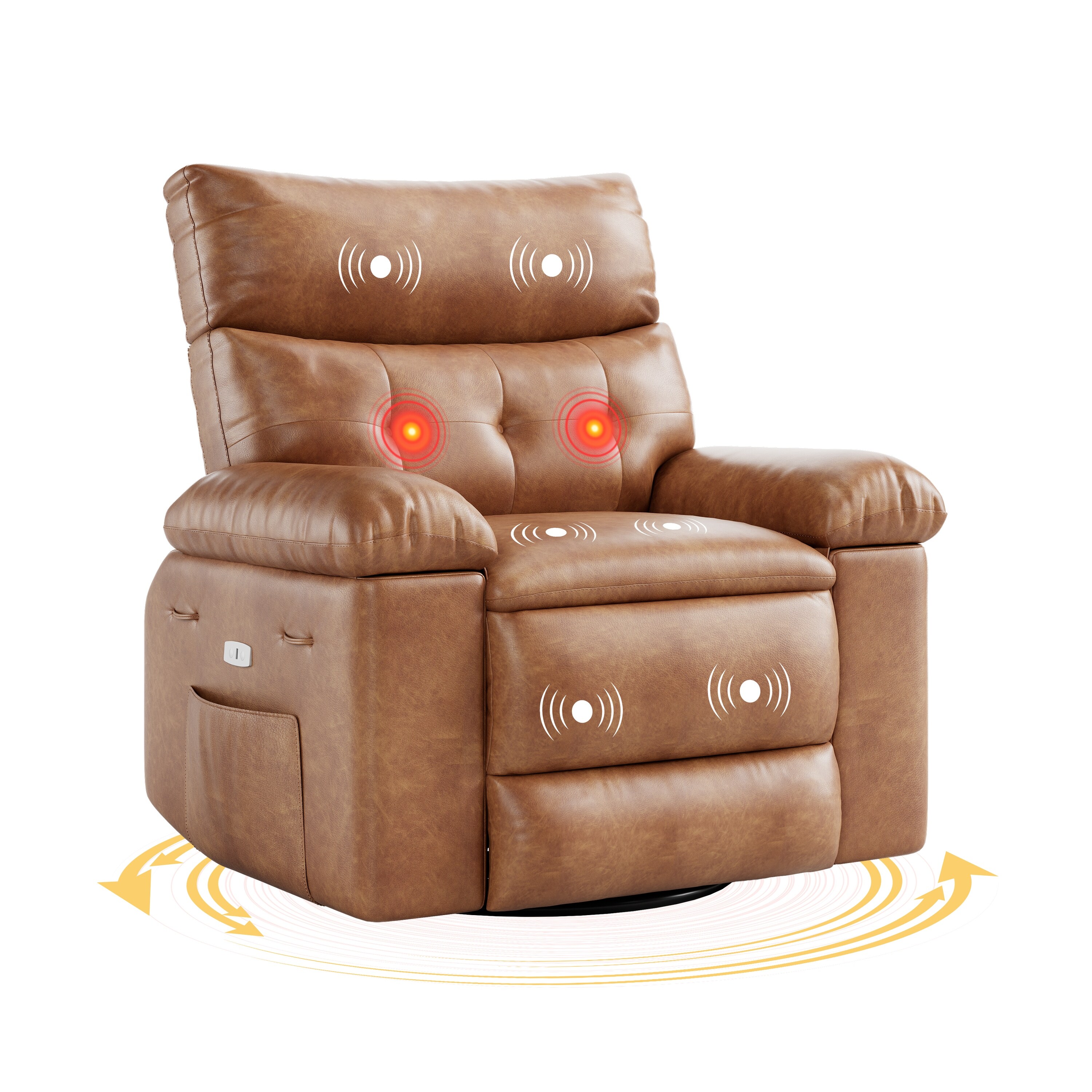 Garvee 27" Oversized Recliner Chairs with Heat, Massage and Remote Control