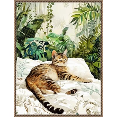 Cats Life Sleepy Time by Justyna Jaszke Framed Canvas Wall Art