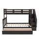 preview thumbnail 15 of 17, Twin over Full Bunk Bed with Drawer, Storage and Guard Rail, Espresso