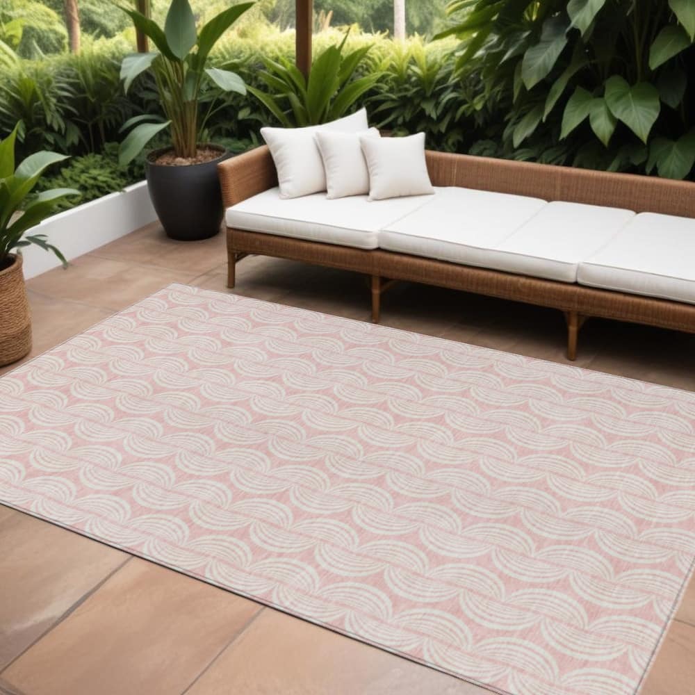 HomeRoots Ogee Transitional Rectangle Outdoor Rug