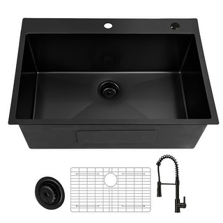 30 inch Drop-in Single Bowl Kitchen Sink, 18 Gauge Kitchen Sink ...