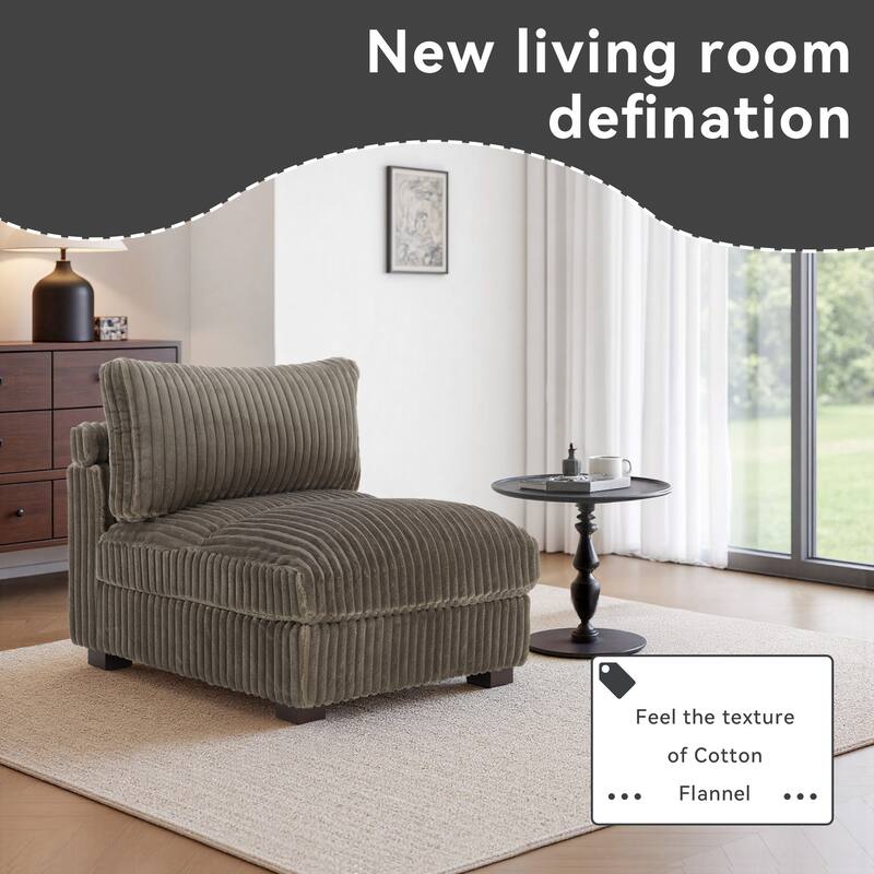 Cotton Flannel corner Sofa Armless Modular Sectional Sofa Seamless Combination