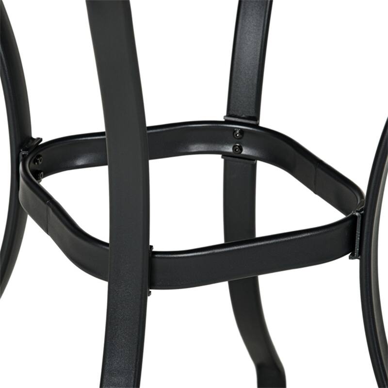 Square Outdoor Coffee Table with Metal Frame and Wood Grain Plastic Top for Patio and Garden - 28" L x 28" W x 36.5" H