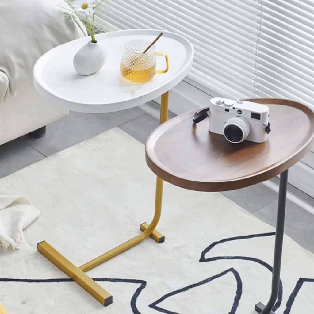 C-shaped Side Table, Small Sofa Table for Cough, Bederoom, Living Room