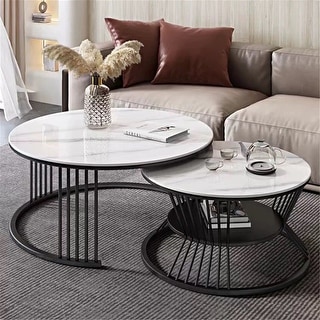 Round Modern Nesting Coffee Set of 2 - Bed Bath & Beyond - 40147550