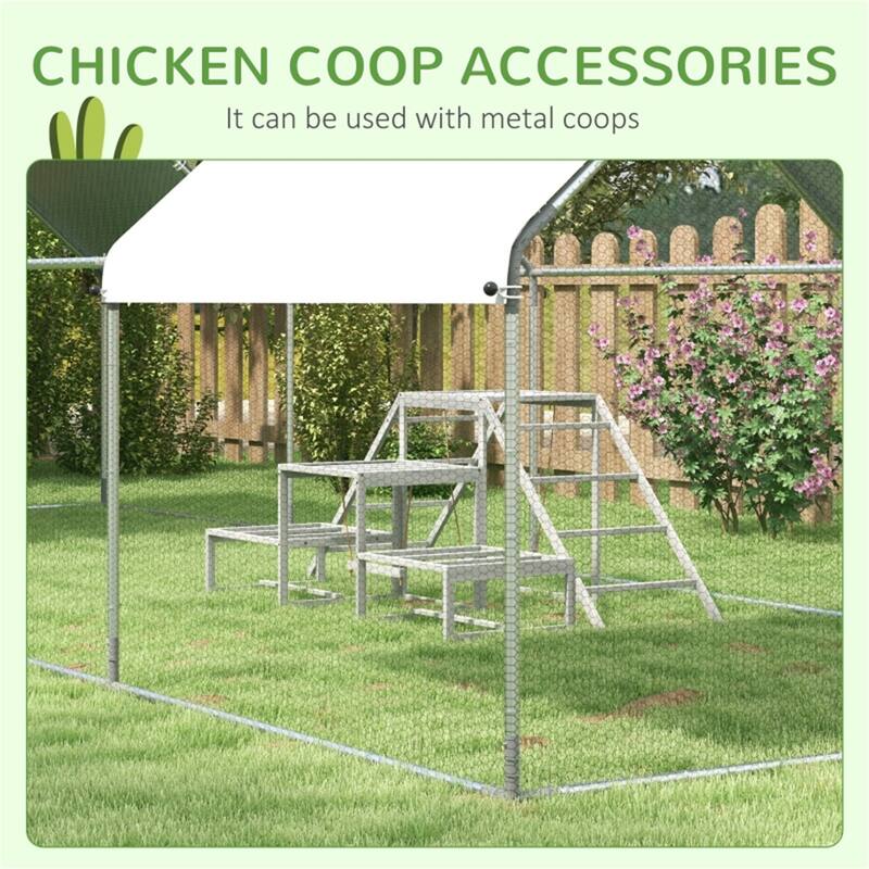 Multi-Perch Chicken Play Set with Ladders and Swings - Grey - Grey