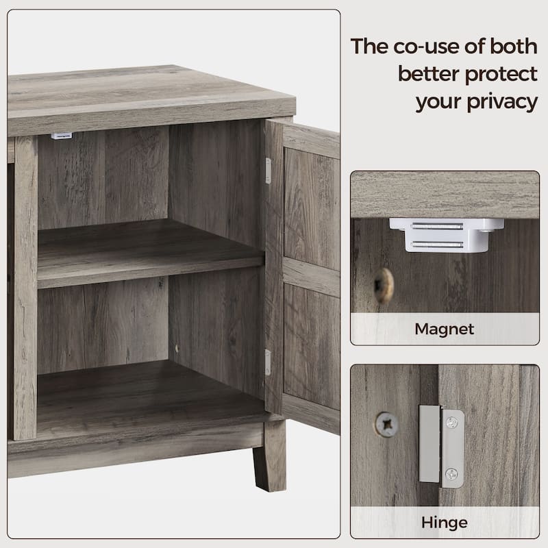 Yaheetech 58" 2-Tier Farmhouse TV Stand Entertainment Console Cabinet