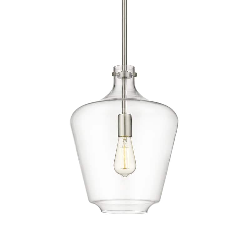 Innovations Lighting 493-1S-16-12 Norwalk Pendant Norwalk 12" Wide - Brushed Satin Nickel / Clear