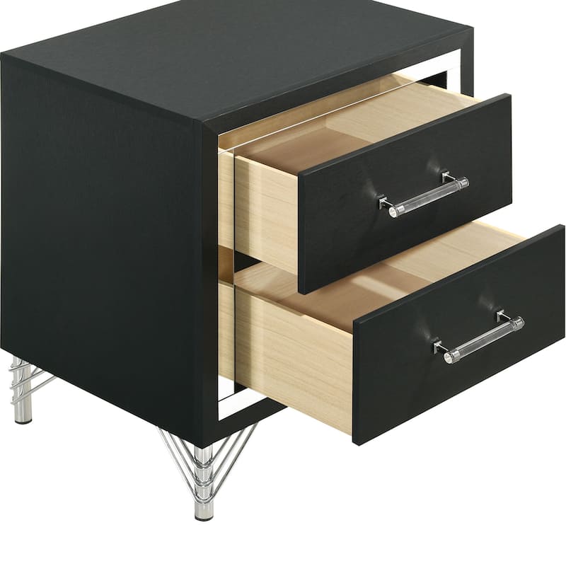 Malcolm Black 2-drawer Nightstand Bedside Table