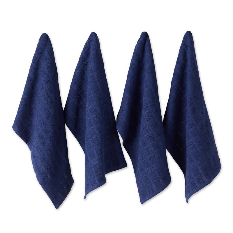 DII Solid Honey Gold Windowpane Terry Dishtowel 4 Piece