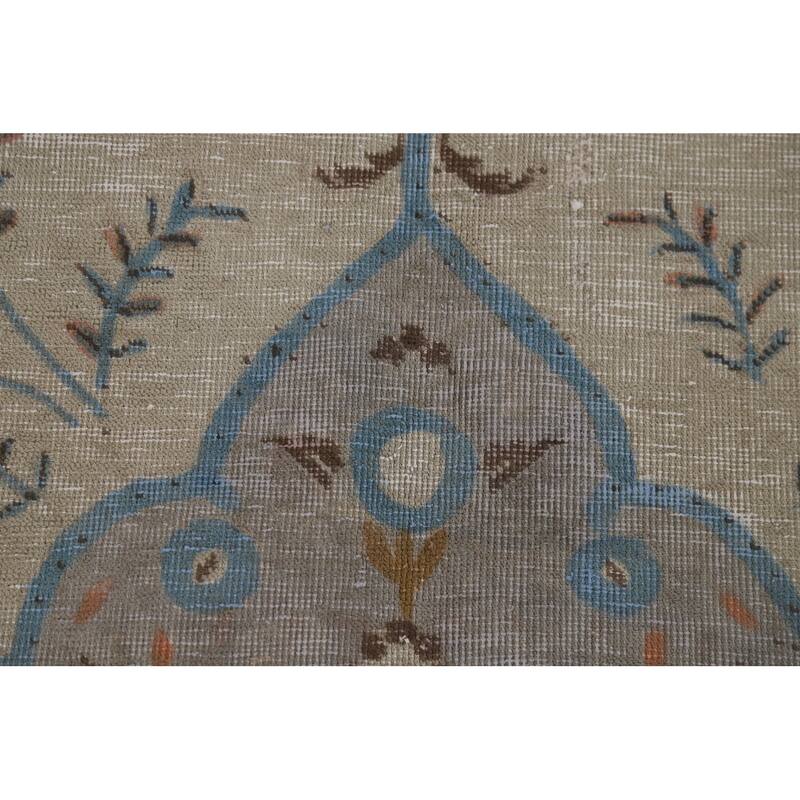 Tabriz Vintage Persian Area Rug Handmade Wool Carpet - 8'7" x 11'5"