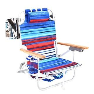1PCS Outdoor Folding Backpack Beach Chairs With 5 Position Chair With ...