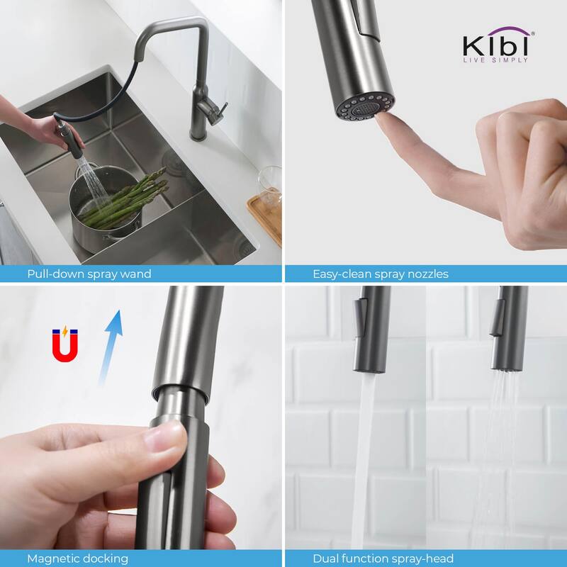 Brass High Arc Single Lever Kitchen Faucet with Pull Down Sprayer