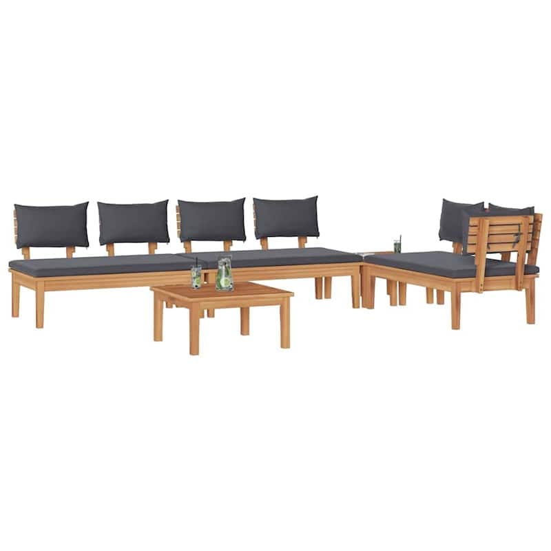 vidaXL Garden Bench Set with Cushion 3/4/5 pcs - 23.6" x 23.6" x 11.8