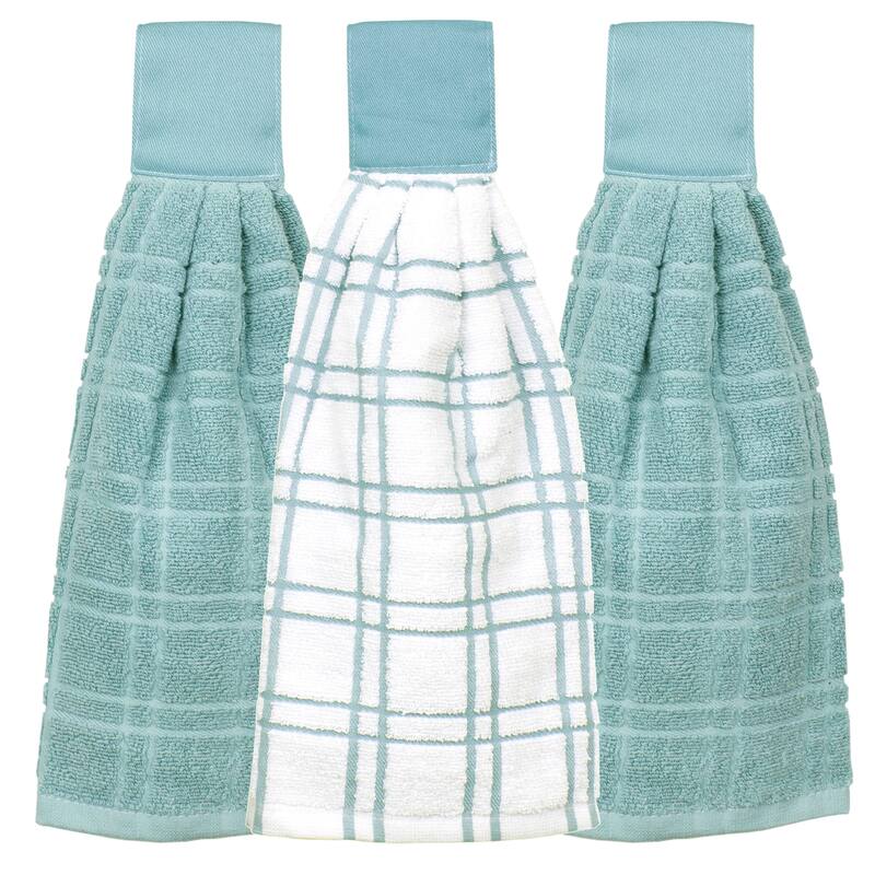 Ritz 3-Pack Solid and Multi Check Tie Towel Set